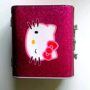 Hello Kitty makeup case pink glitter